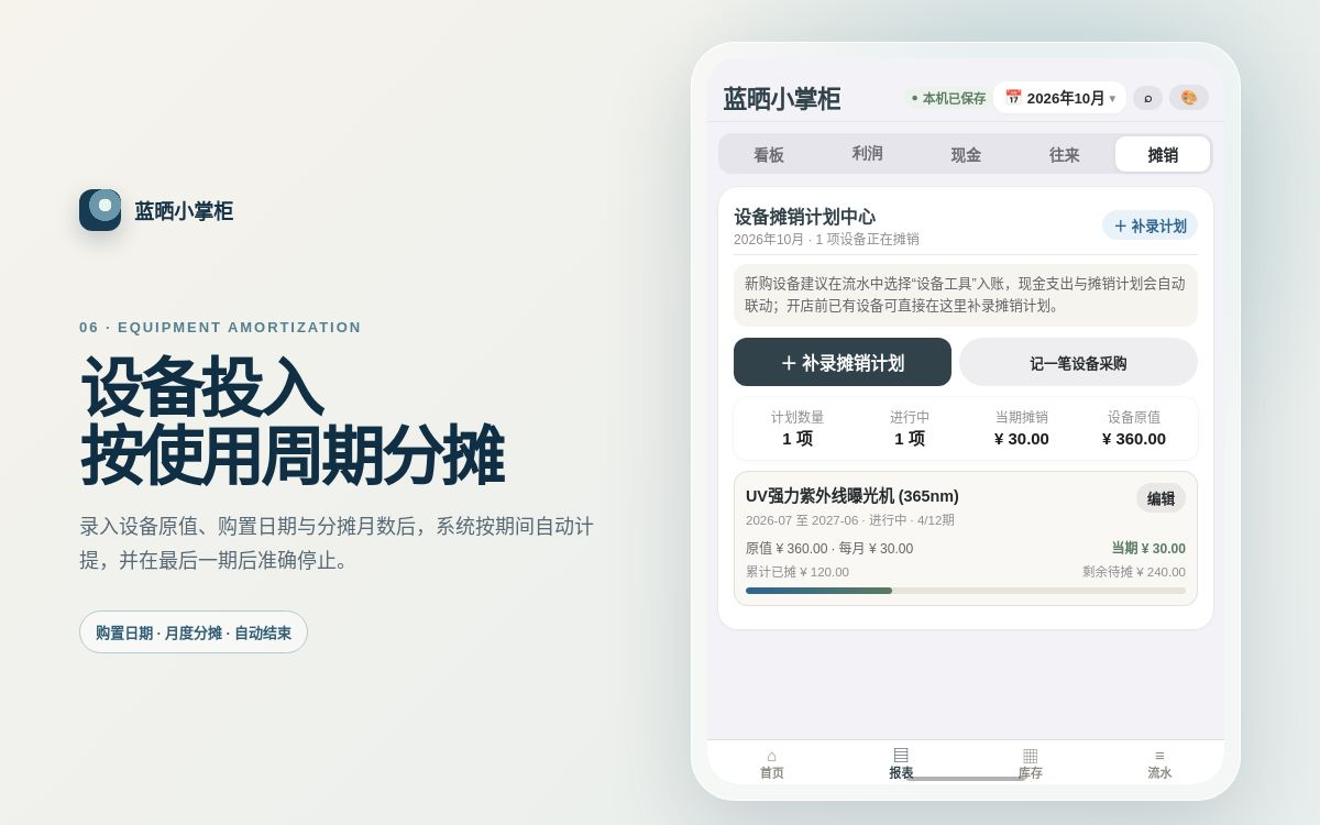 设备分摊